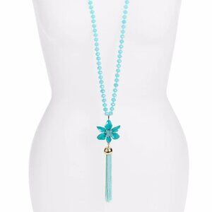 Kate Spade Turquoise Lovely Lilies Beaded Necklace